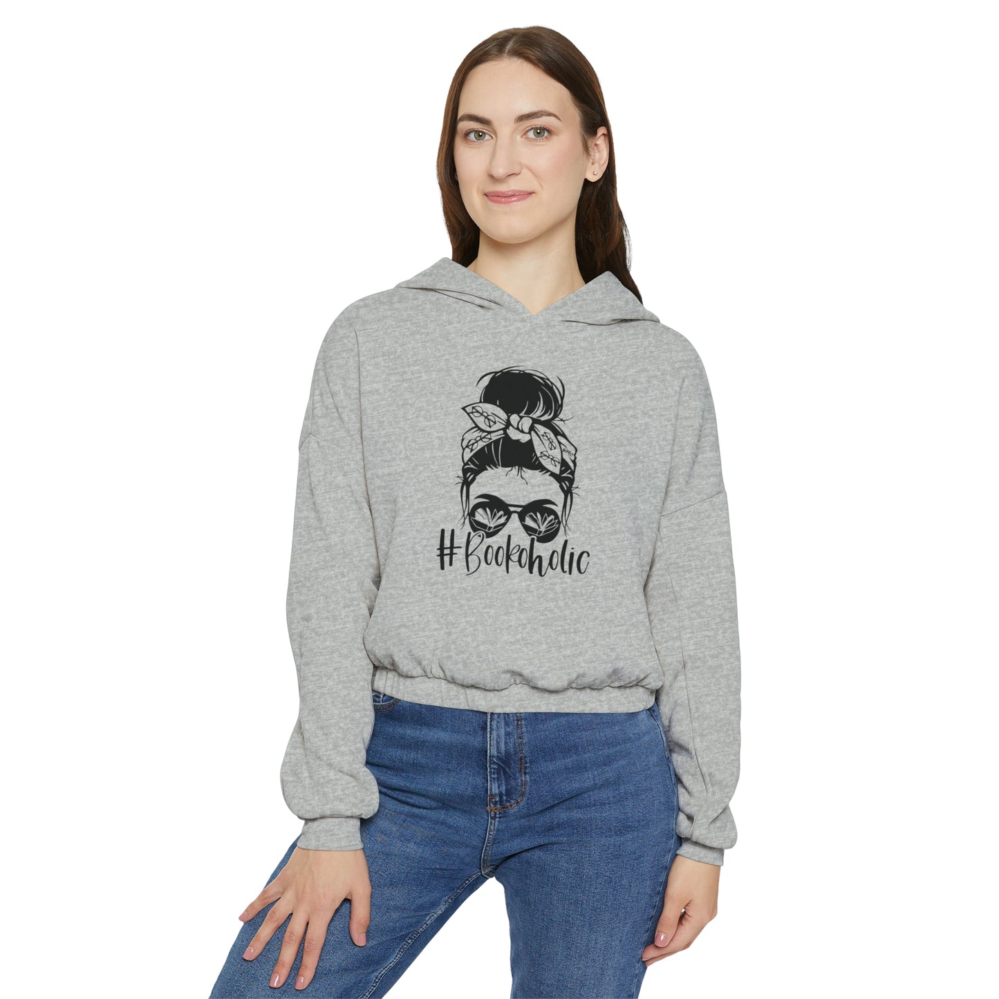 "Bookoholic" Women's Cinched Bottom Hoodie