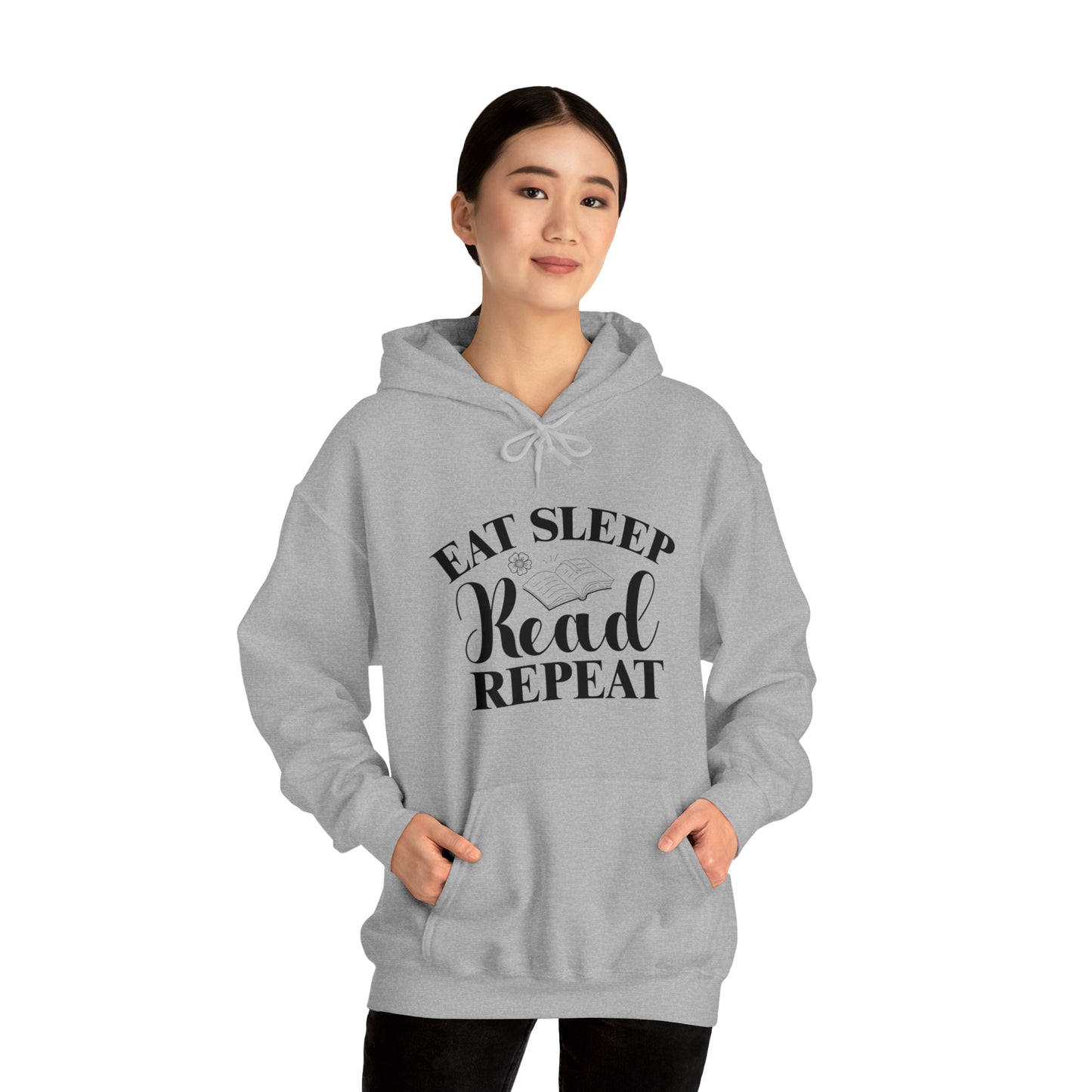 "Eat Sleep Read Repeat" Unisex Heavy Blend™ Hooded Sweatshirt