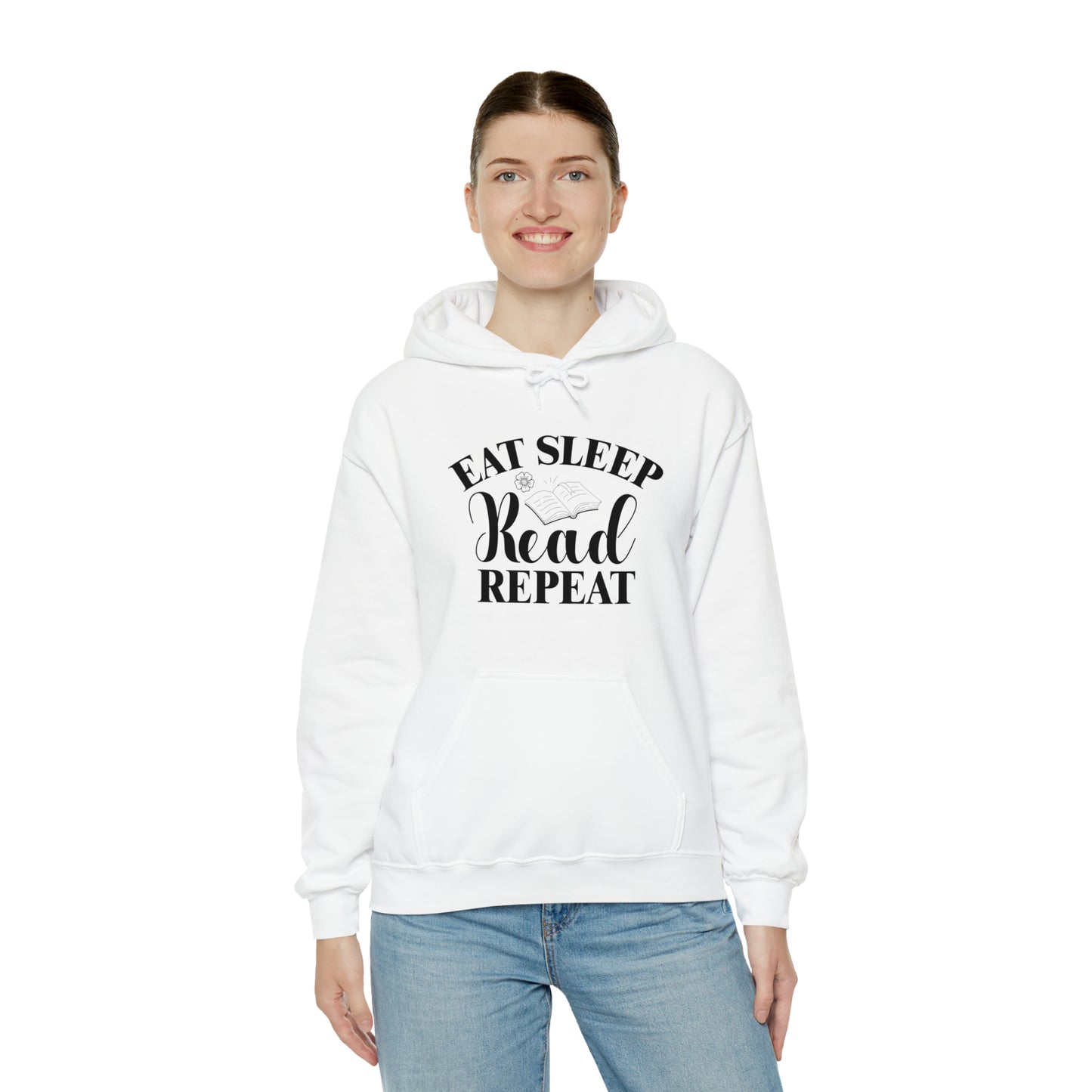 "Eat Sleep Read Repeat" Unisex Heavy Blend™ Hooded Sweatshirt