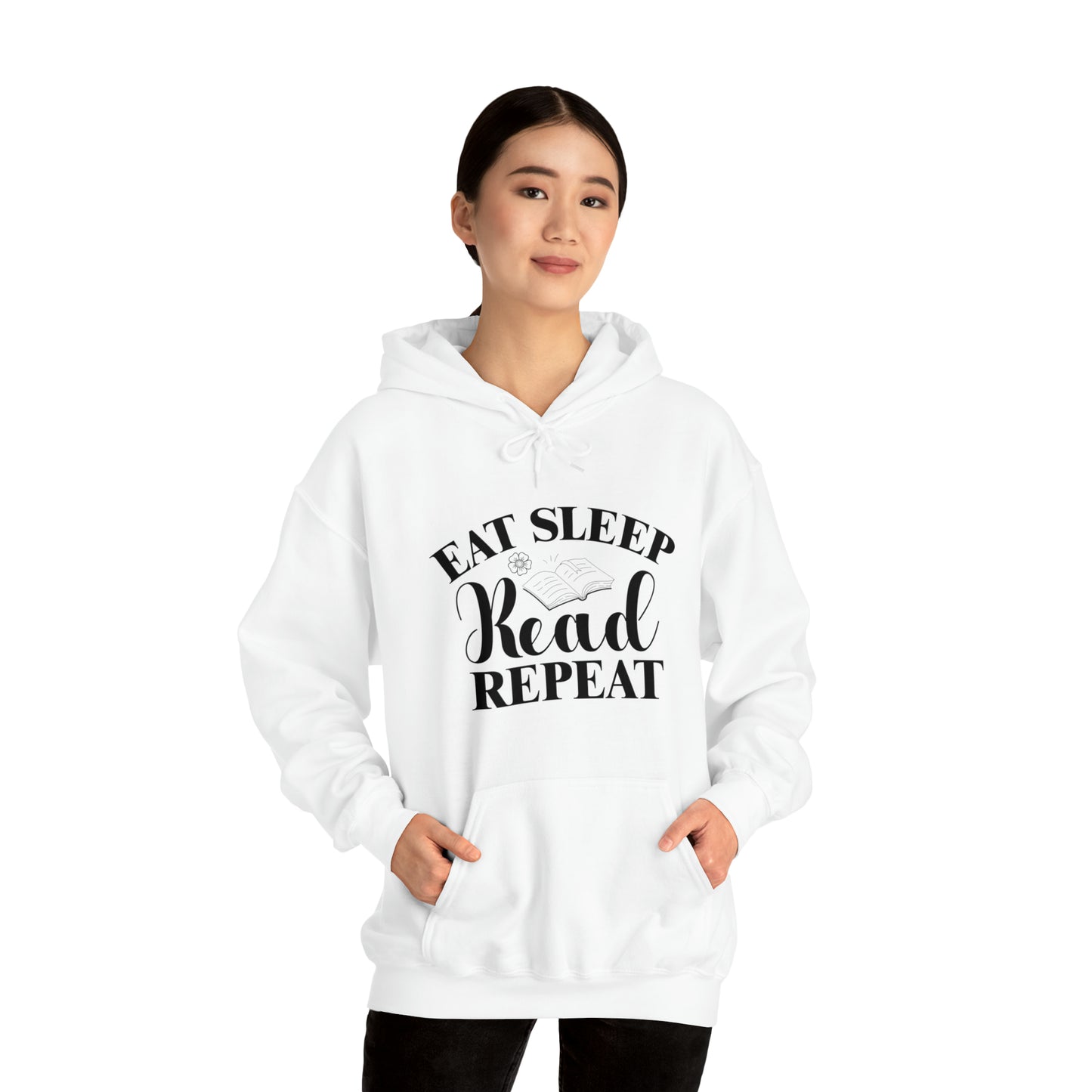 "Eat Sleep Read Repeat" Unisex Heavy Blend™ Hooded Sweatshirt