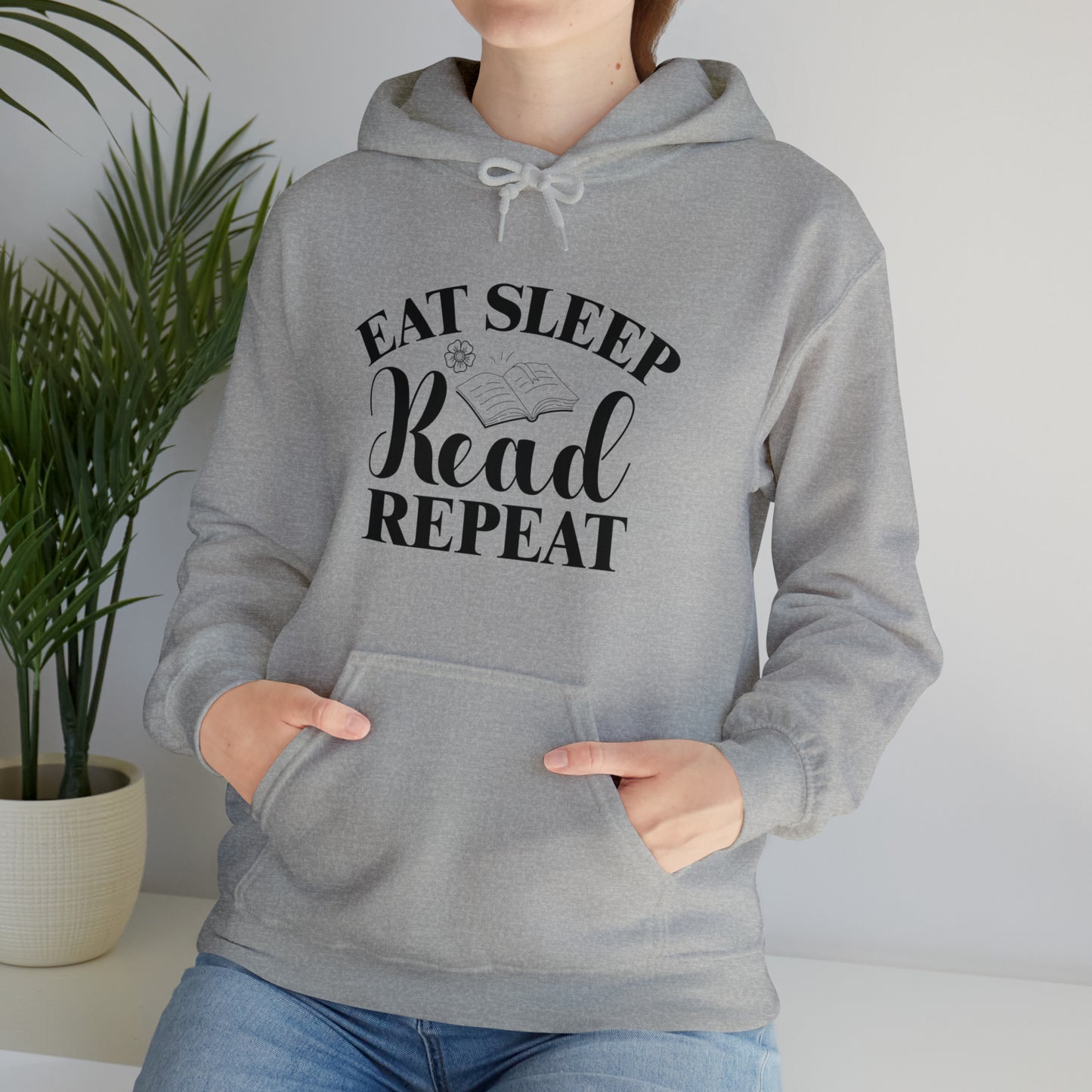 "Eat Sleep Read Repeat" Unisex Heavy Blend™ Hooded Sweatshirt