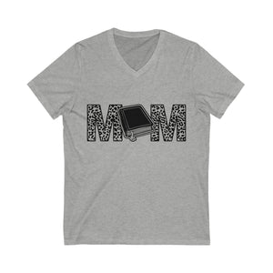 "MOM" Jersey Short Sleeve V-Neck Tee