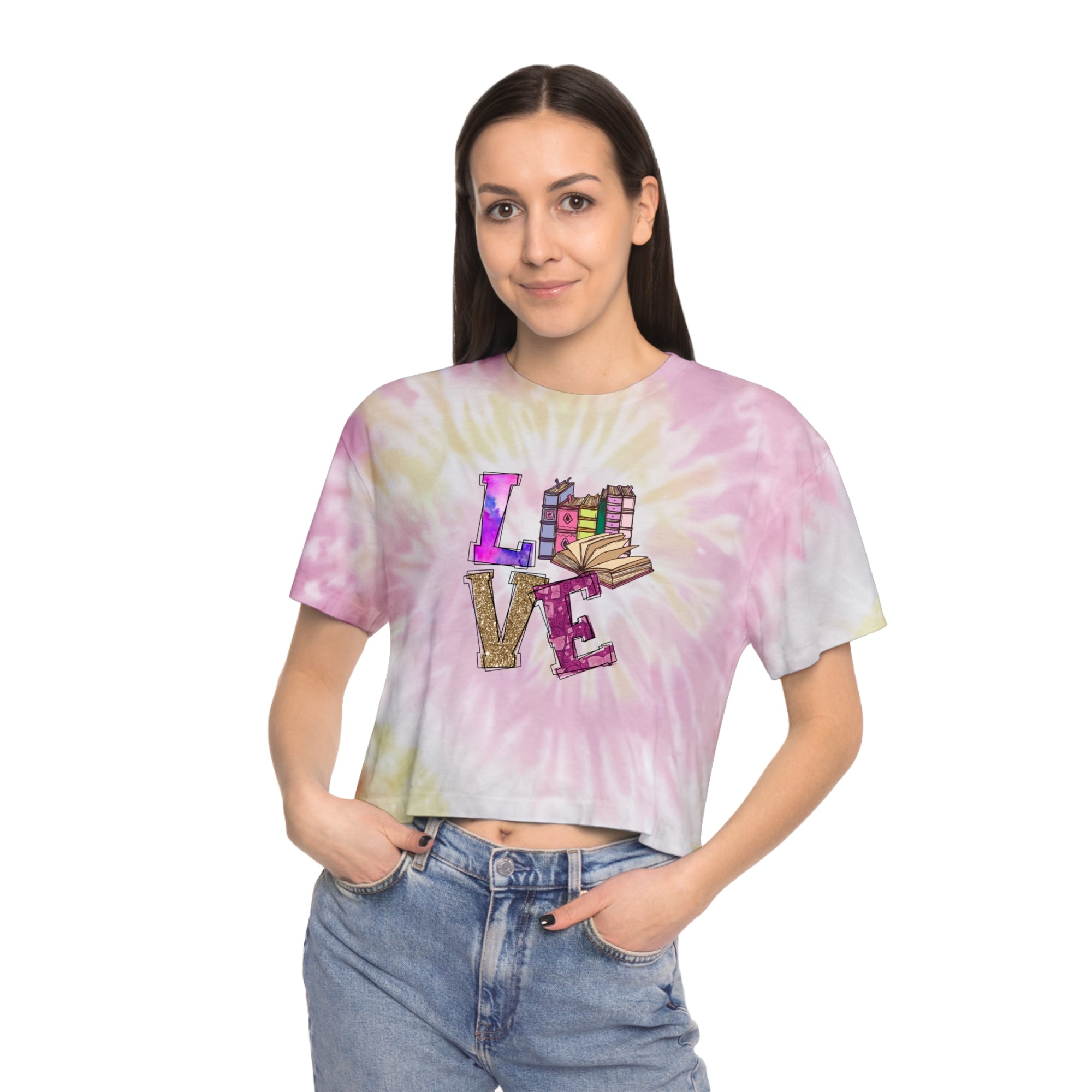 "Love" Women's Tie-Dye Crop Tee