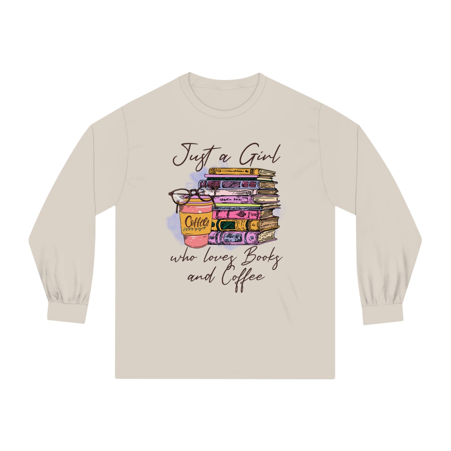 "Just a Girl who Loves Books & Coffee" Classic Long Sleeve T-Shirt